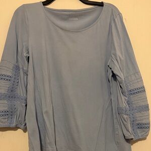 Talbots Light Blue Blouse with Lace Detail